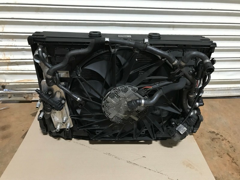 09-13 BMW 750I F01 F02 N63 4.4L ENGINE COOLING PACK RADIATOR CONDENSER FAN OEM