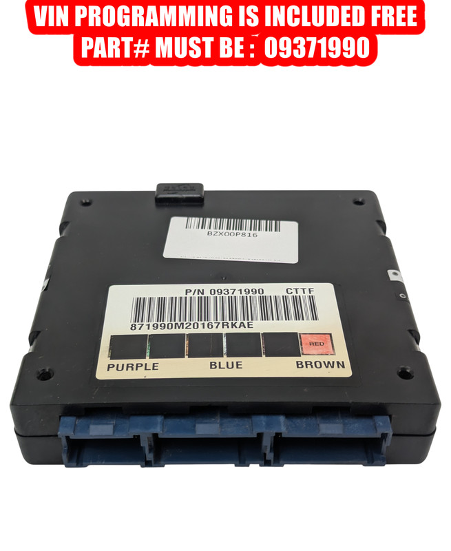 2000 2002 GM BCM PROGRAMMED TO YOUR VIN 09371990 BODY CONTROL MODULE