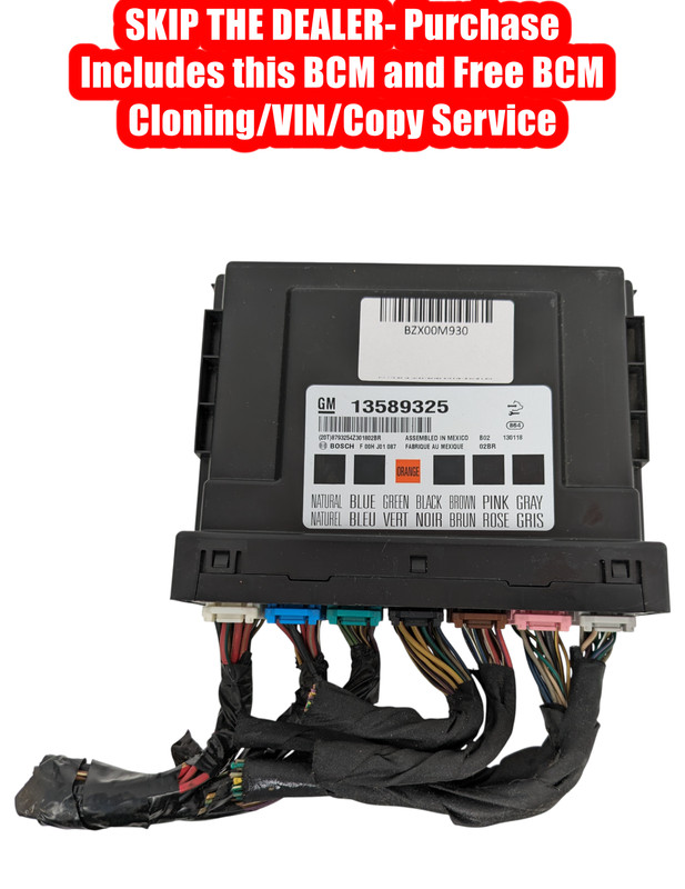 VIN PROGRAMMED PLUG & PLAY BODY CONTROL MODULE CHEVY CRUZE 2013-2017 13589325
