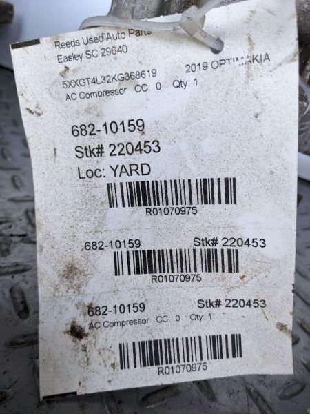 AC Compressor US Built VIN 5 1st Digit Fits 19-20 OPTIMA 1070975