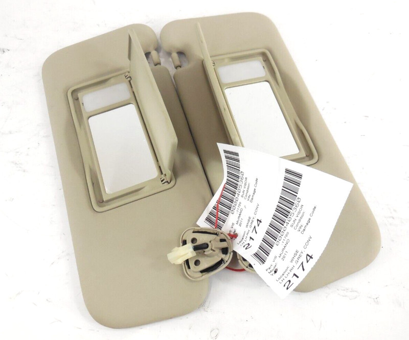 2011-2014 Nissan Murano Convertible Sun Shade Visor Pair Left Right LH RH OEM
