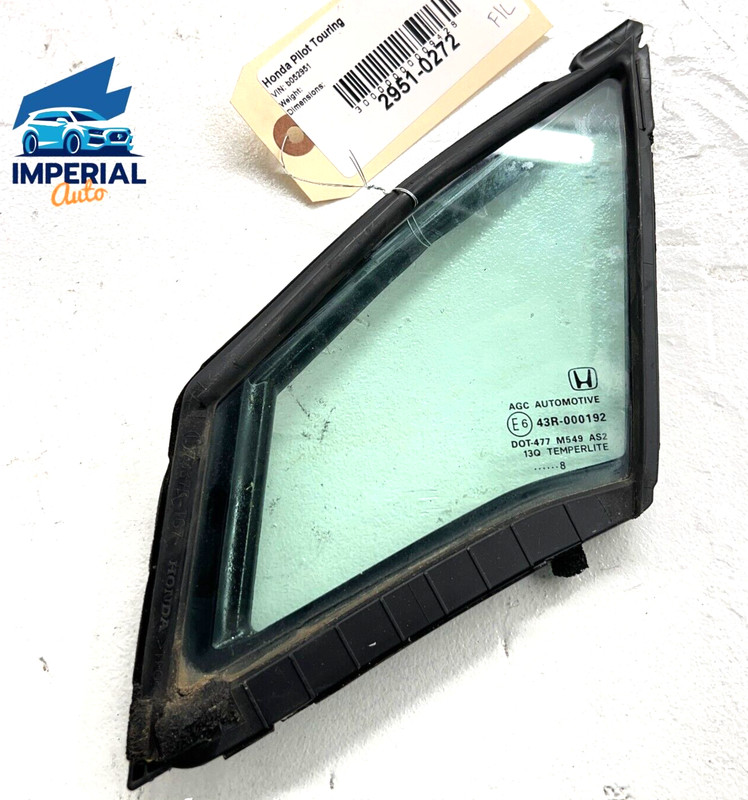 2016 - 2021 HONDA PILOT FRONT LEFT DRIVER SIDE DOOR WINDOW CORNER GLASS OEM