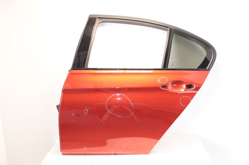 15-17 BMW M3 3.0L Twin Turbo Red Driver Left Rear Door Shell Assembly