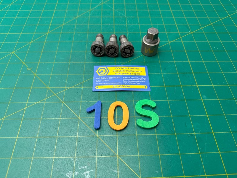 16-24 Volkswagen WHEEL LOCK 3pcs + KEY OEM