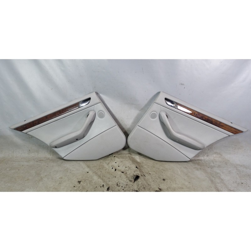 99-05 BMW E46 3-Series 4door Rear Interior Door Panel Trim Skin Grey Leather OEM
