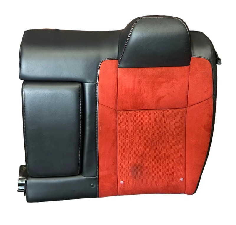 2015-23 Dodge Challenger Black Leather Red Suede Rear Driver LH Seat Back OEM