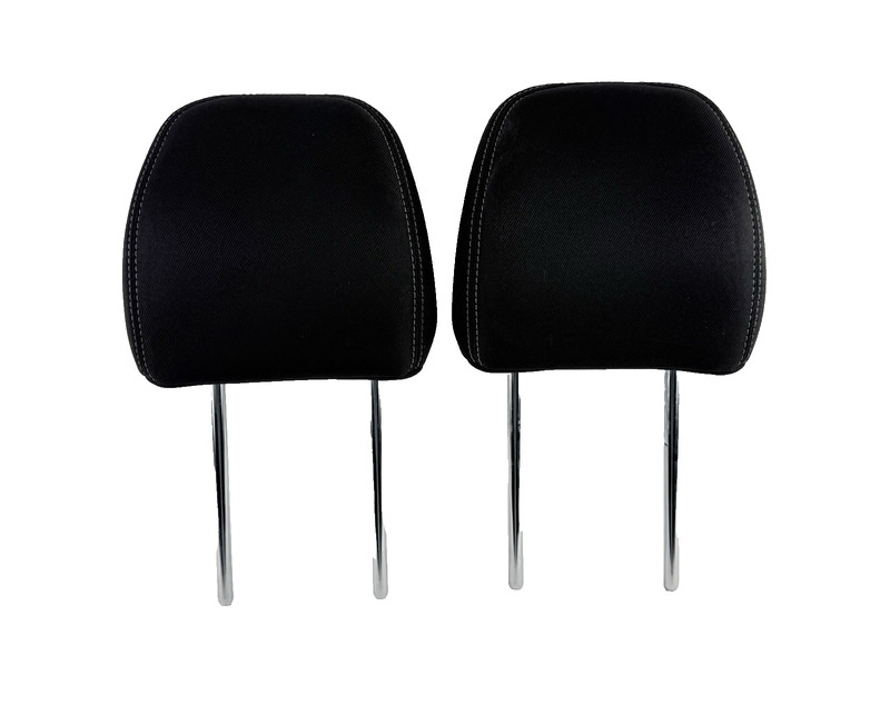 2014-2019 Kia Soul Front Left Right Seat Headrests Black w/ White Stitch OEM
