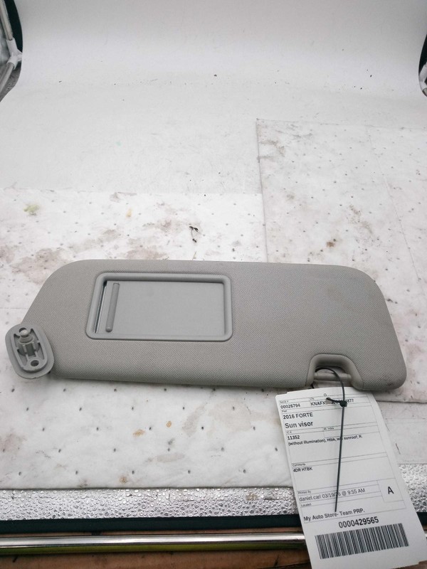 2016 KIA Forte Black Sun Visor OEM Used 465929 85K Miles
