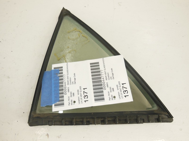 1999-2003 Lexus RX300 Rear Door Vent Glass Window Left Driver LH OEM