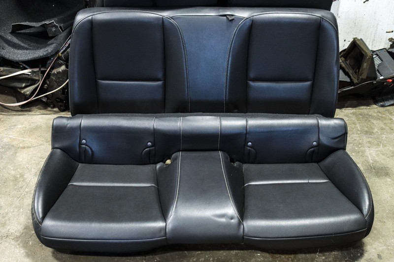 2010-2015 Chevy Camaro SS Black Leather w/ Stone Stitching Rear Seats OEM *USED*
