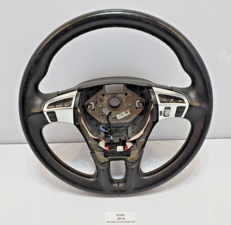✅ 12-18 OEM Bentley Continental GT GTC Steering Wheel Leather Black W/ Switch
