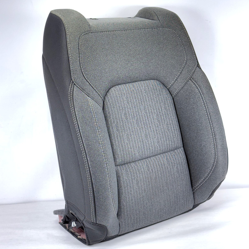 ✅ 19-24 RAM 1500 5th OEM FRONT LEFT CLOTH SEAT BACK COVER & CUSHION GRAY HEATED