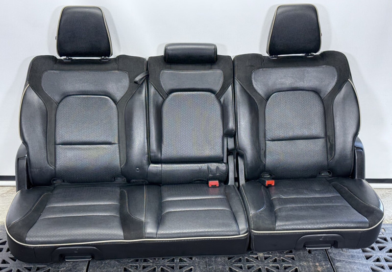 ✅ 19-25 RAM 1500 5th LARAMIE CREW CAB OEM LEATHER SEATS REAR LEFT & RIGHT BLACK