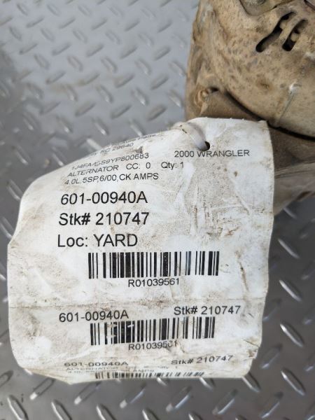 Alternator 81 Amp Sae Rating Fits 00 WRANGLER 1039561