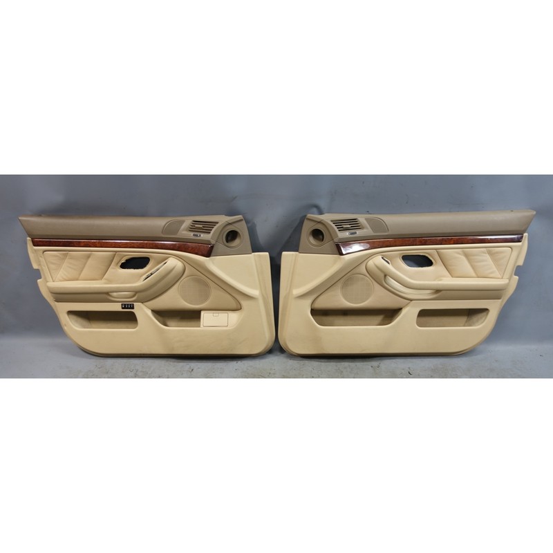 96-03 BMW E39 5-Series Touring Sedan Front Interior Door Panel Pair Beige OEM