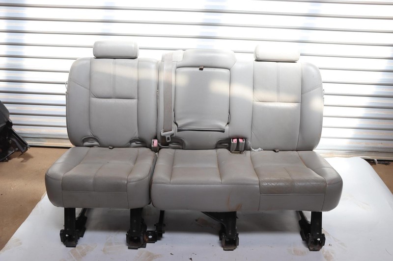 2007-2013 CHEVY AVALANCHE 1500 REAR SEAT LEATHER GRAY COMPLETE OEM