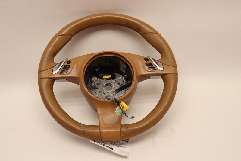 2010-2016 PORSCHE PANAMERA DRIVER STEERING WHEEL W/ CONTROL SWITCH TAN OEM