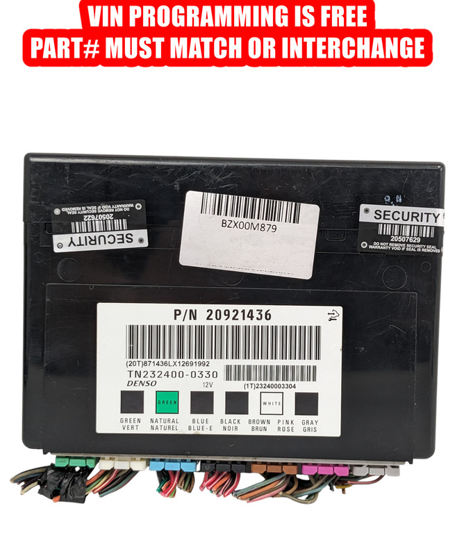 07-14 GMC Cadillac Chevy Body Control Module BCM 20921436 OEM VIN PROGRAMMED