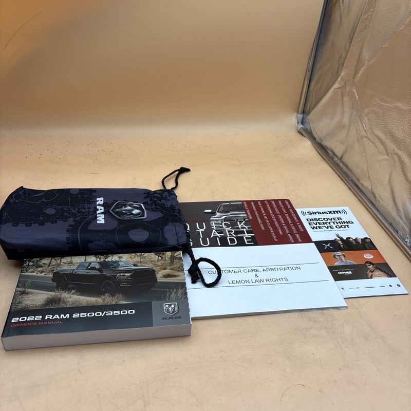 2022 Ram 2500/3500 Owners Manual Quick Start Guide With Canvas Cover Included