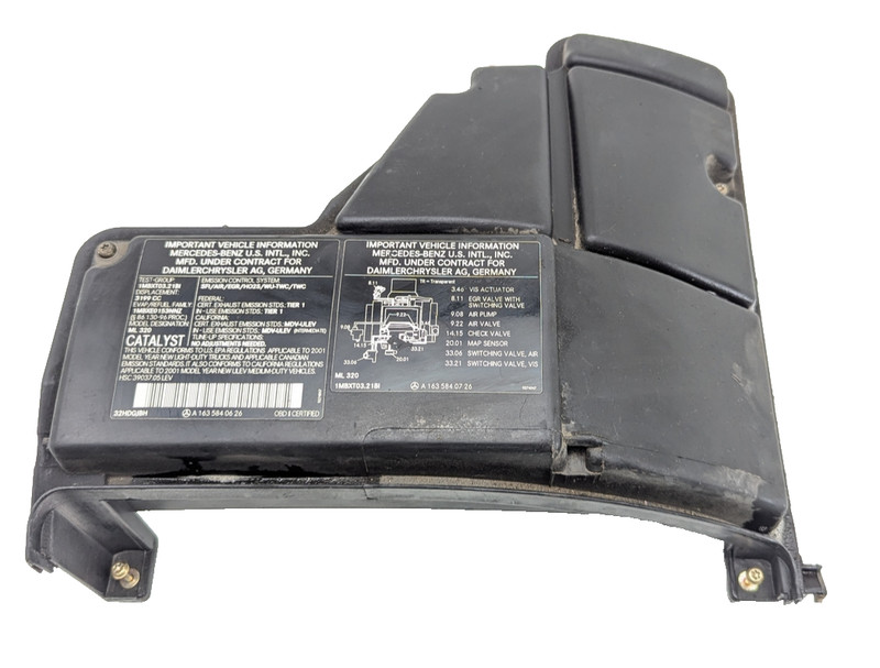98-05 Mercede W163 ML320 ML500 Under Hood Fuse Box Cover Trim 1635400082 OEM