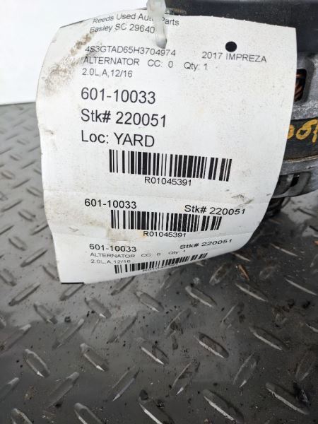 Alternator Fits 17-19 IMPREZA 1045391