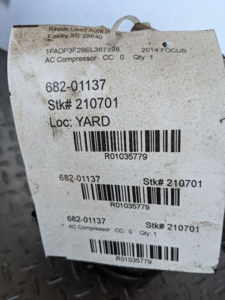 AC Compressor VIN 2 8th Digit Fits 14-18 FOCUS 1035779