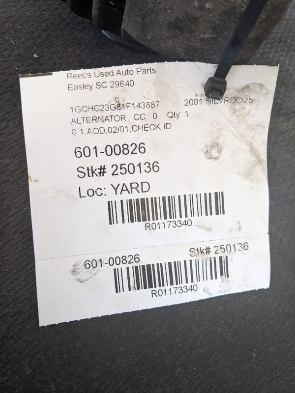 Alternator 130 Amp Opt KG8 ID 10480390 Fits 99-02 SIERRA 1500 PICKUP 1173340