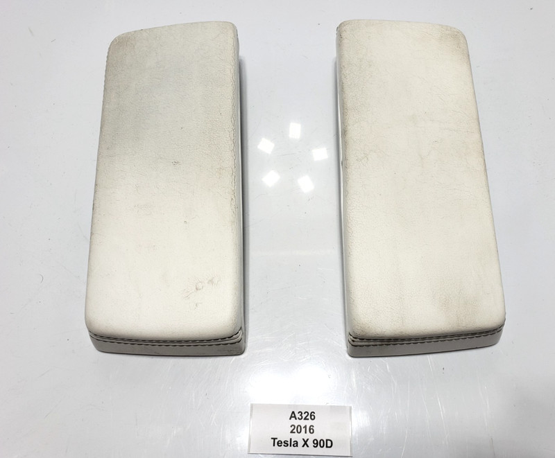 ✅12-20 OEM Tesla Model X S Front Left Right Center Consol Armrest Pad White SET*