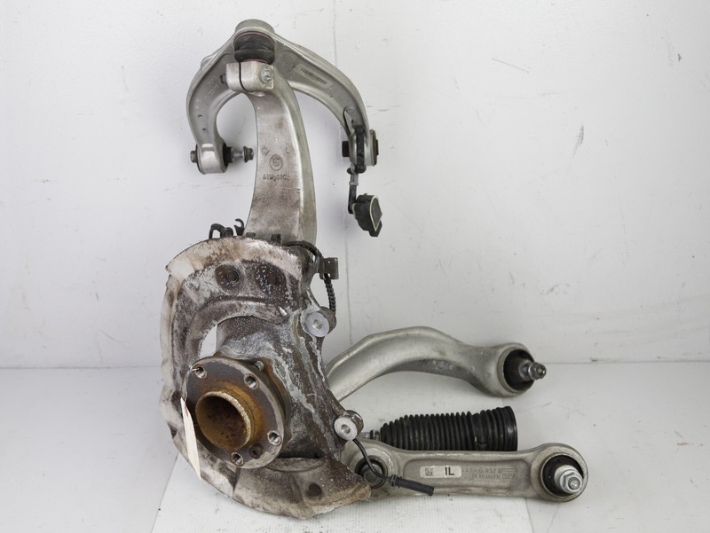 11-16 BMW F10 RWD FRONT LEFT DRIVER SPINDLE KNUCKLE HUB BEARING W/ CONTROL ARMS