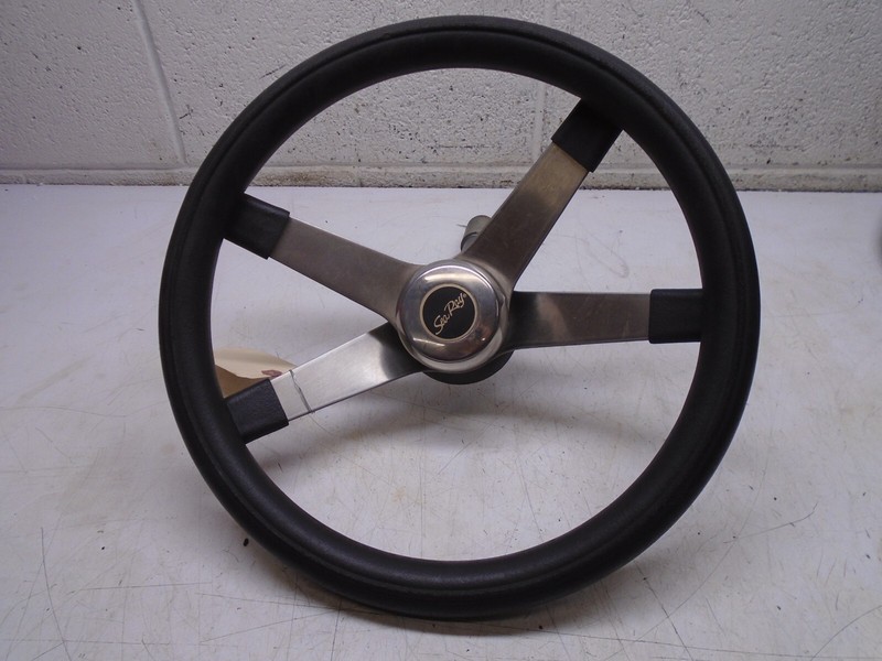 ZZ1 Sea Ray Seville Boat Steering Wheel w/ Shaft 4 Spoke14.25" 14 1/4""
