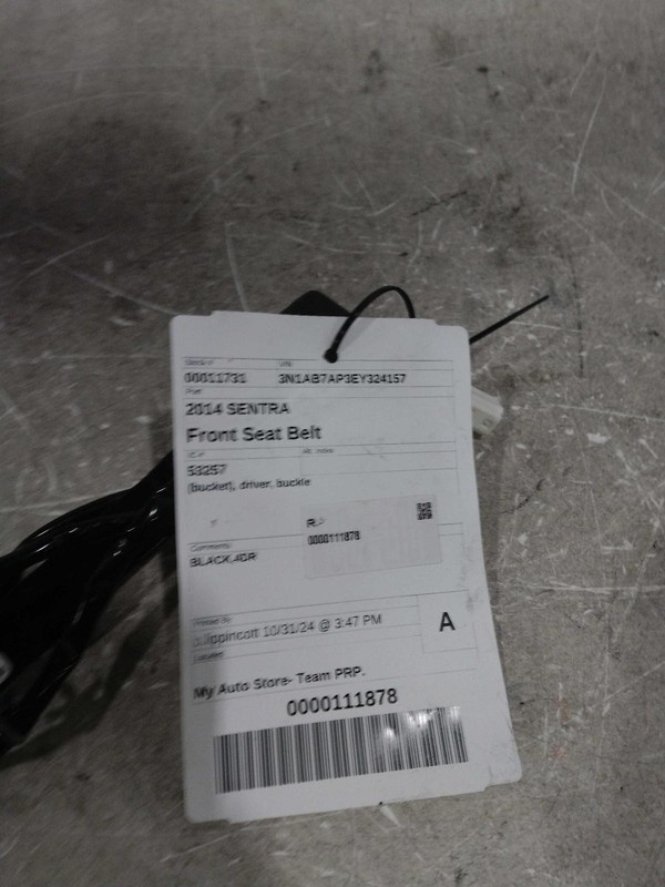 2014 Nissan Sentra OEM Used Black Seat Belt 868433SG8A, 86000 Miles