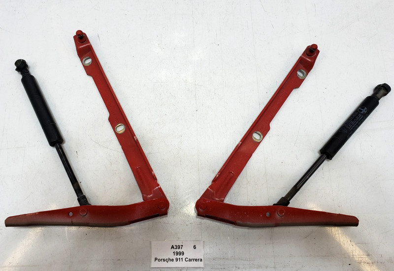 ✅ 1997-2004 OEM Porsche Carrera 911 996 Front Left Right Hood Hinge Red SET