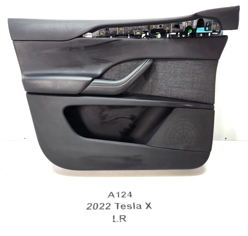 ✅ 21-23 OEM Tesla Model X Front Left Driver Side Leather Door Trim Panel