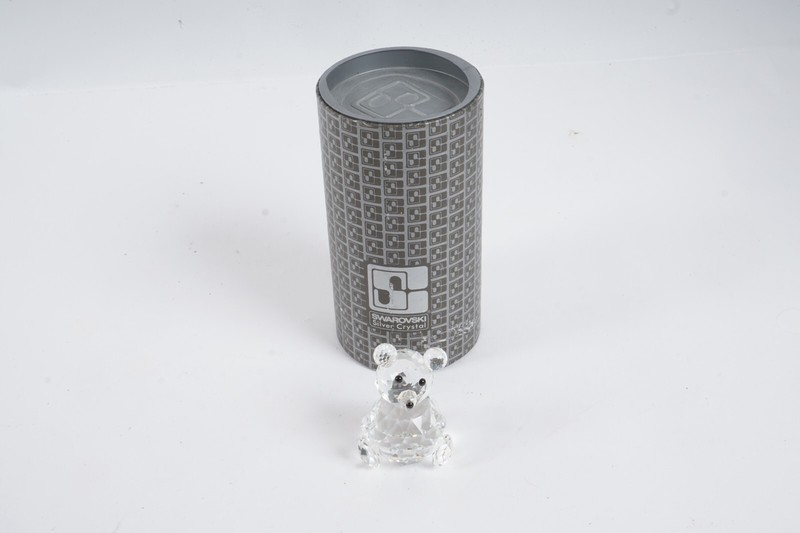 Retired Swarovski Silver Crystal Large Bear A 7637 NR 075 000 with Original Box
