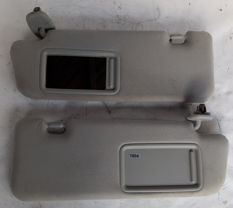 2010-2011 Toyota Prius Driver & Passenger Sun Visor Pair Gray Cloth set left rh