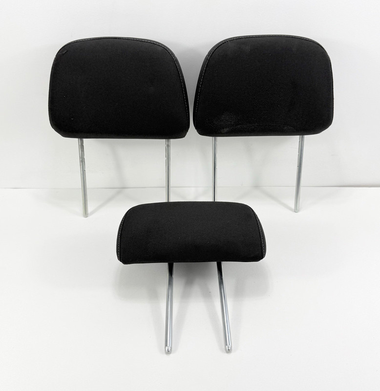 2011-2014 Ford Edge Rear Seat Headrests Set of 3 Black Cloth White Stitching OEM