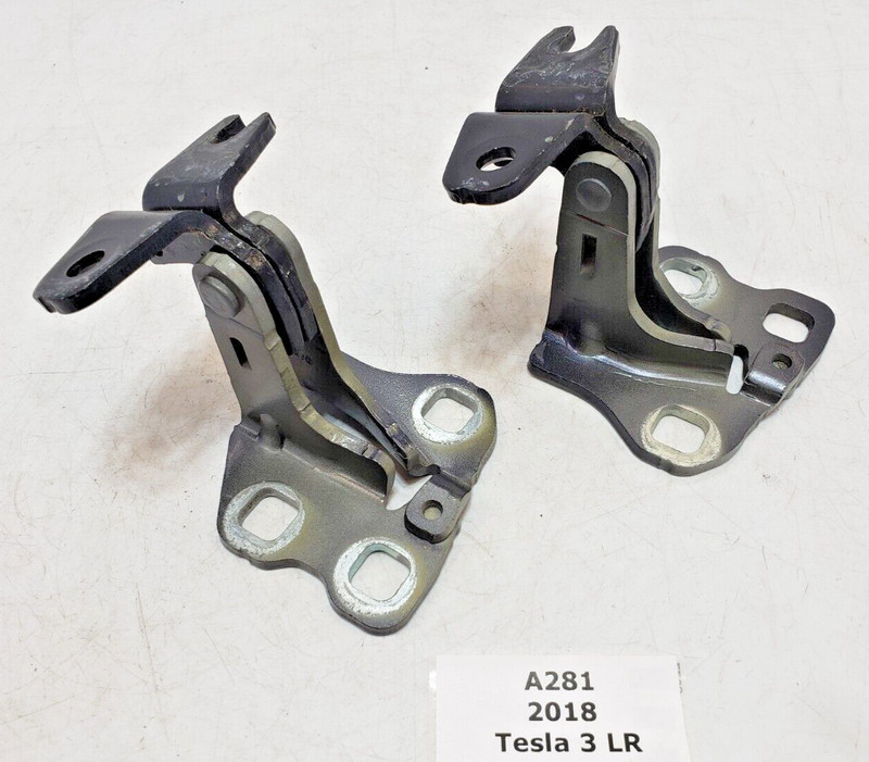 ✅ 17-23 OEM Tesla Model 3 Front Right Passenger Door Upper Lower Hinge Gray SET