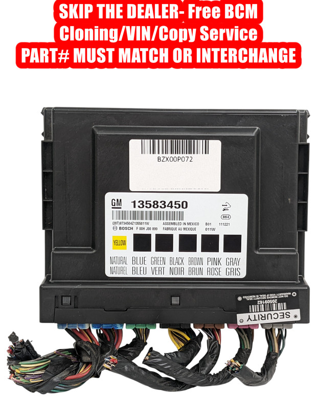 PROGRAMMED 2011-2013 Chevrolet Buick GMC Cadillac BCM Body Control Module OEM