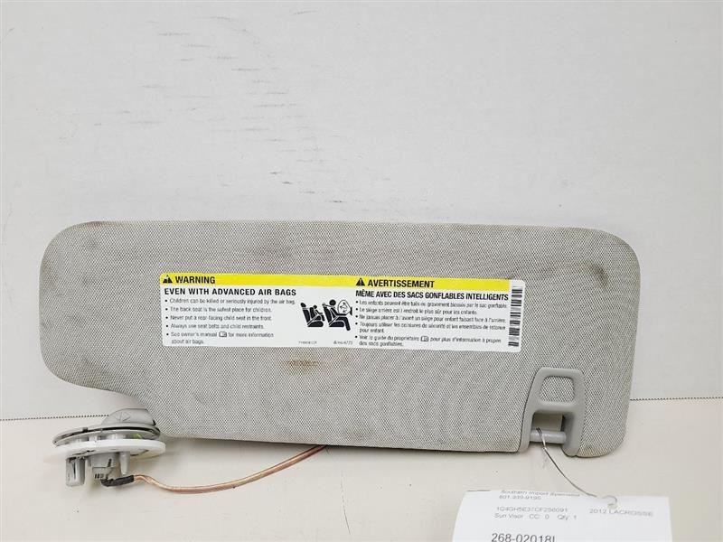 Driver Left Sun Visor Fits 10-15 LACROSSE 562249