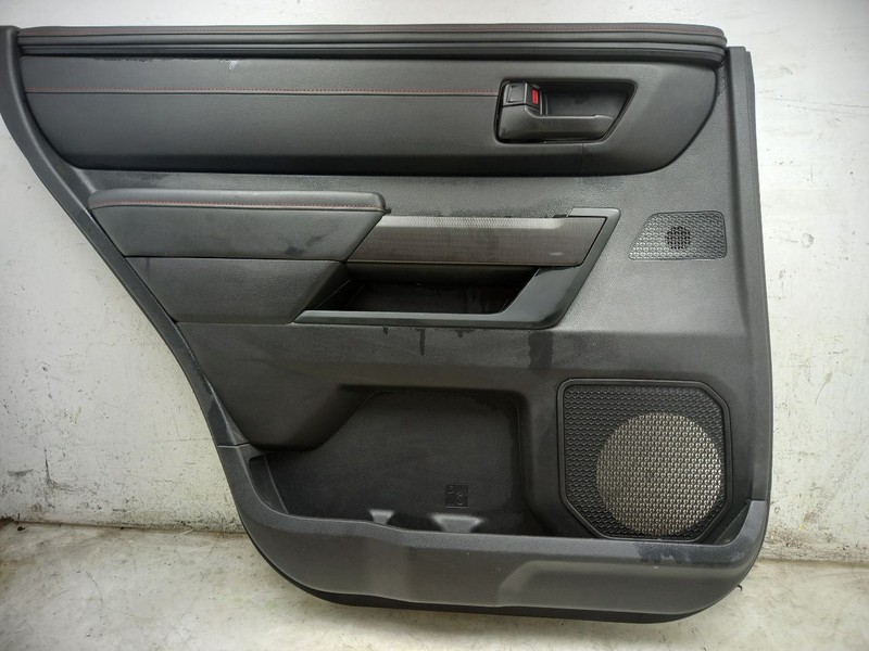 23 TOYOTA SEQUOIA TRD PRO REAR DRIVER LEFT DOOR PANEL BLACK RED-EB21 LEATHER