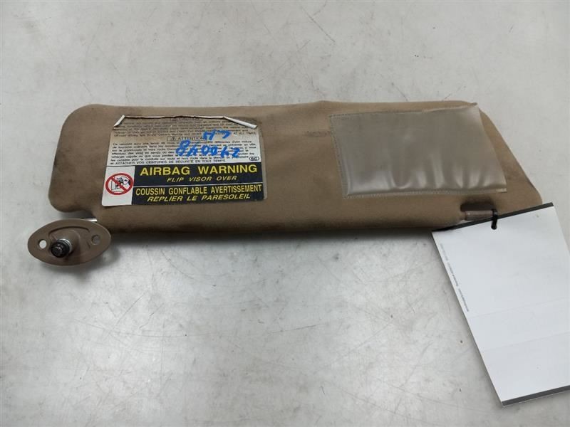 1998 TOYOTA 4RUNNER BASE DRIVER SIDE BEIGE SUN SHADE VISOR