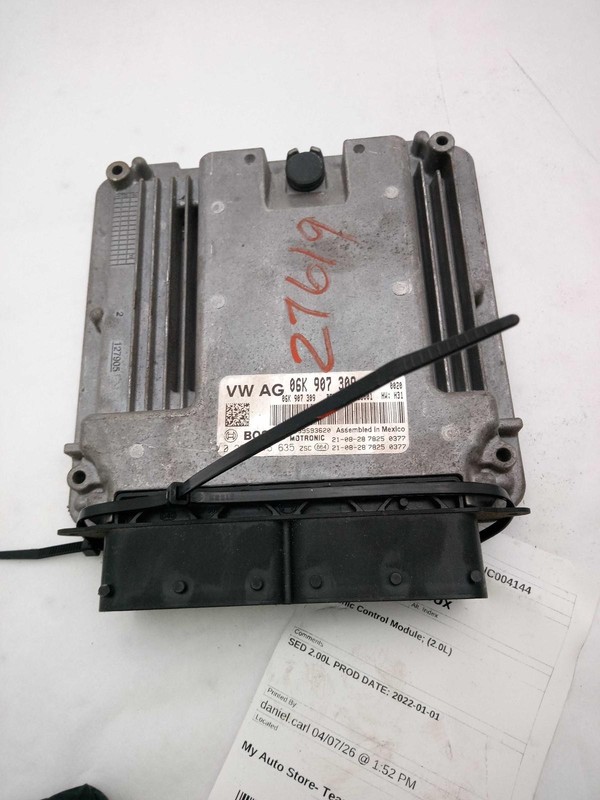 2022 Volkswagen Passat 2.0L Engine Control Module ECM 89000 Miles OEM Black