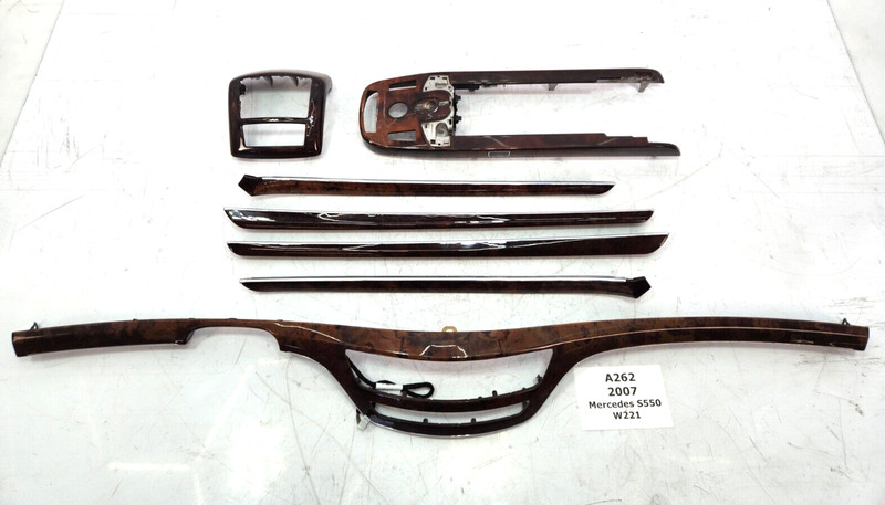 ✅ 07-09 OEM Mercedes W221 S550 Dashboard Console Wood Interior Trim Panel SET*