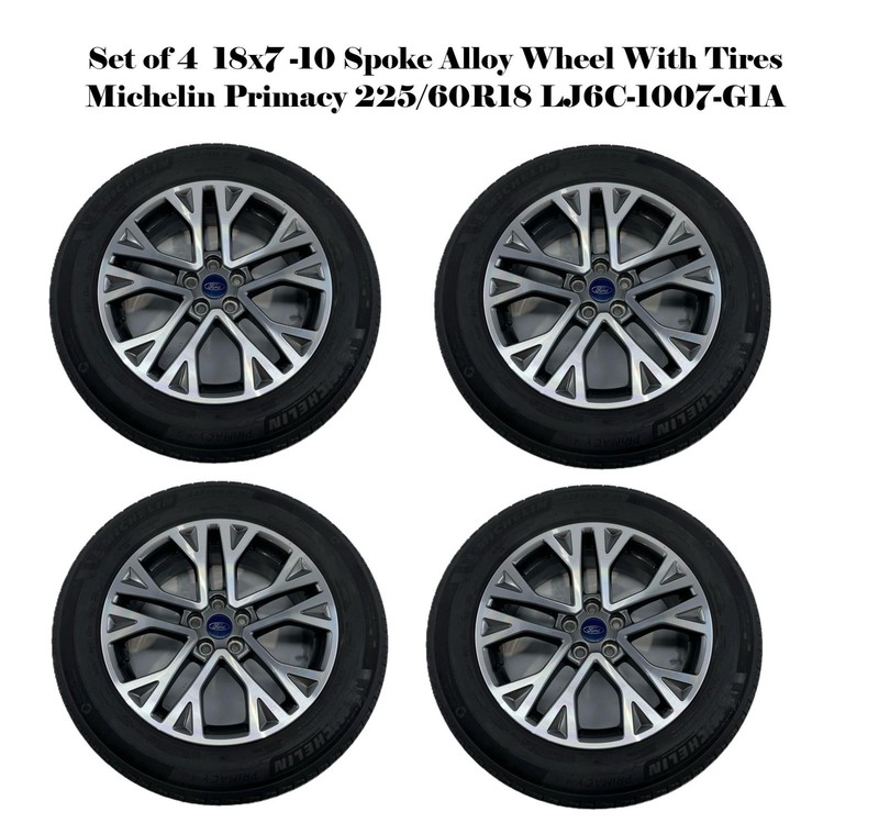 2020-2022 Ford Escape SET 4 18x7 10 Spoke Alloy Wheel Michelin Primacy 225/60R18
