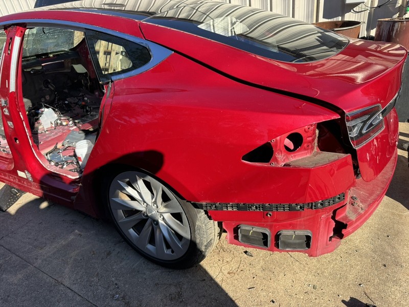 2012-2020 Tesla Model S Rear Left Quarter Panel Structural Frame Cut Red