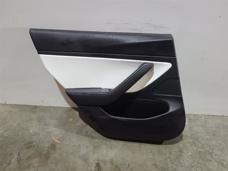 Driver Rear Door Trim Panel Black and White Fits 2019 Tesla Model 3 567649