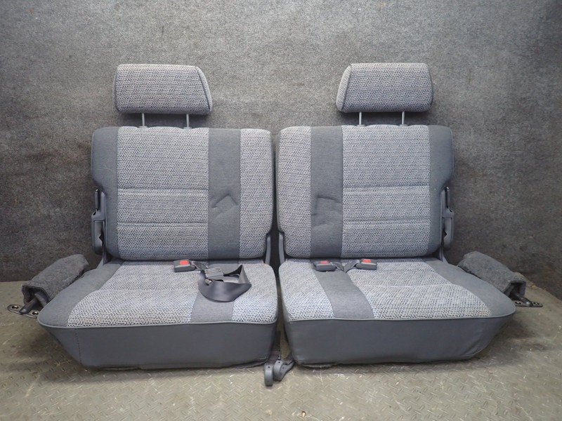 1992-1994 TOYOTA LAND CRUISER FJ80 REAR 3RD ROW LEFT & RIGHT CLOTH SEAT GRAY SET