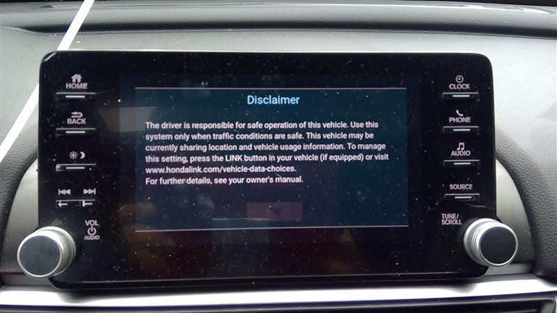 2018-2022 Honda Accord NON-NAV 8.0" Display Screen Radio Stereo Info Menu Oem