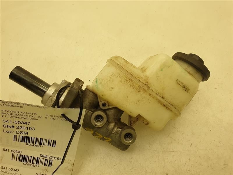 09-19 TOYOTA TACOMA 2.7L RWD BRAKE MASTER CYLINDER ASSEMBLY