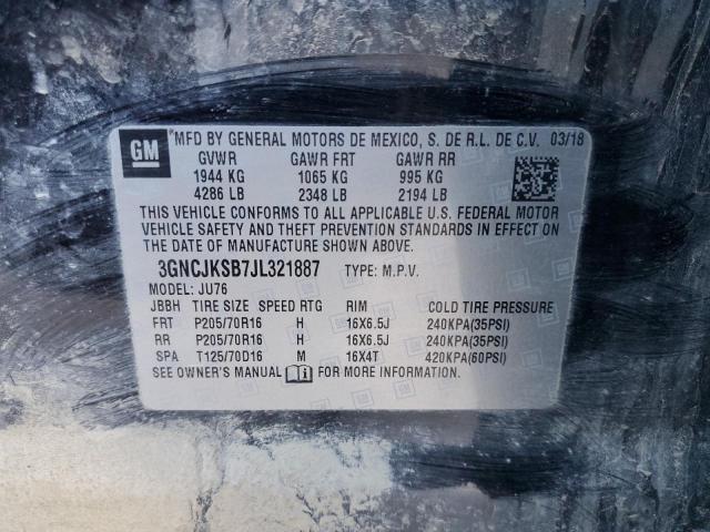 2018 Chevrolet Trax Right Front Door Black OEM Used 116K Miles K56272